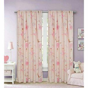 Kidz Mix Dancing Ballerina Window Curtains, 48 X 84, Pink